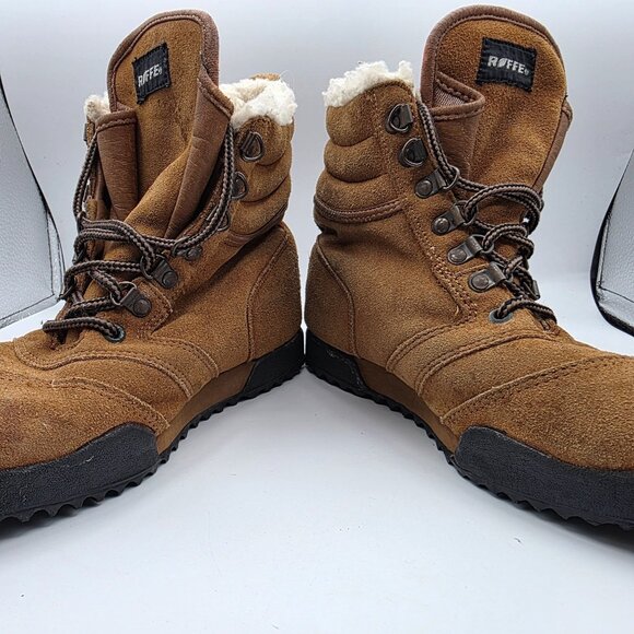 Roffe Shearling-Lined Womens Snow Boots Size 8 Brown Lace Up Winter Footwear - Picture 3 of 13